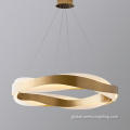 Ring Round Led Chandelier Luxury gold acrylic ring round personality led Chandelier Manufactory